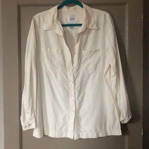 100% silk button down